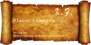 Kleisz Fiametta névjegykártya